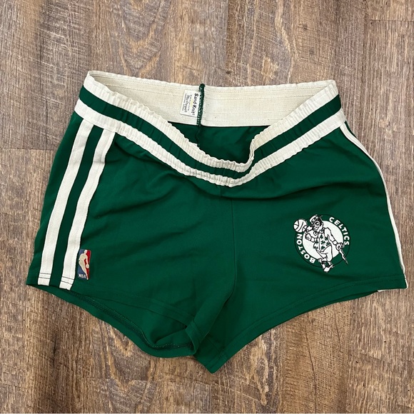 Boston Celtics Vintage MacGregor Sand-Knit Green NBA Basketball Shorts - Picture 1 of 8